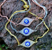 Load image into Gallery viewer, Rhinestone Evil Eye Bracelets