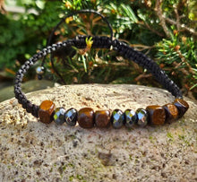Load image into Gallery viewer, Hematite and Tigers Eye Adjustable Bracelet
