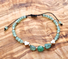 Load image into Gallery viewer, Green Aventurine Heart Bracelet