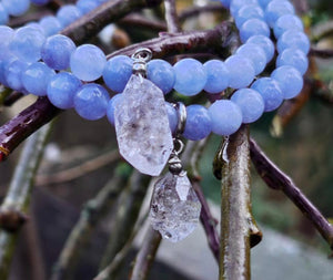 Aquamarine Bracelet w Herkimer Diamond