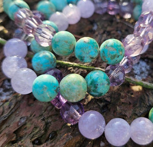 Turquoise and Lilac Amethyst Bracelets