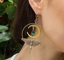 Load image into Gallery viewer, Golden Luna Moth Earrings
