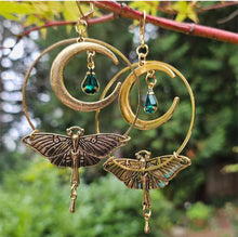 Load image into Gallery viewer, Golden Luna Moth Earrings

