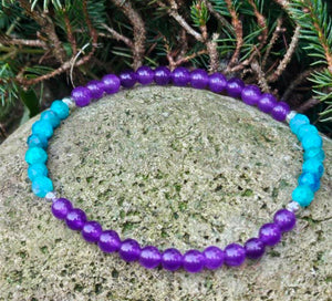 Amethyst and Blue Apatite Bracelet