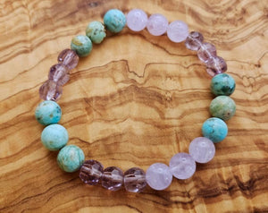 Turquoise and Lilac Amethyst Bracelets