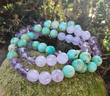 Load image into Gallery viewer, Turquoise and Lilac Amethyst Bracelets
