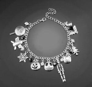 Silver Halloween Charm Bracelet