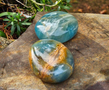 Load image into Gallery viewer, Lemurian Blue Calcite Palm Stones
