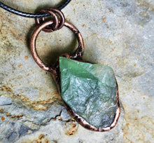 Load image into Gallery viewer, Raw Green Fluorite Copper Pendant
