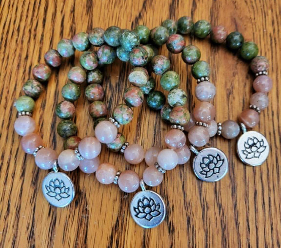 Unakite Lotus Bracelet