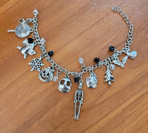 Silver Halloween Charm Bracelet