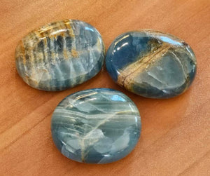 Lemurian Blue Calcite Palm Stones