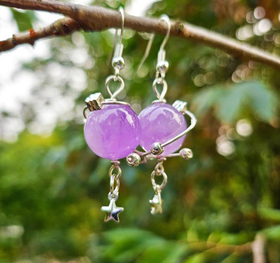 Lilac Amethyst Saturn Earrings