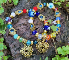 Load image into Gallery viewer, Hamsa Evil Eye Protection Bracelets
