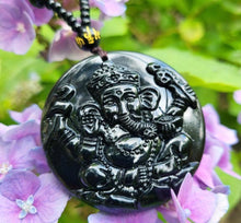 Load image into Gallery viewer, Obsidian Ganesh Pendant
