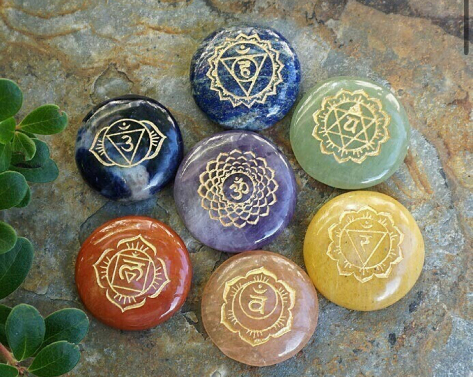 Sanskrit Chakra Stone Set