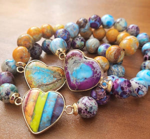 Sediment Jasper Heart Bracelets