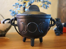 Load image into Gallery viewer, Triple Moon Cast Iron Cauldron
