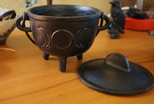 Load image into Gallery viewer, Triple Moon Cast Iron Cauldron
