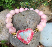 Load image into Gallery viewer, Sediment Jasper Heart Bracelets
