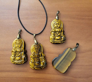 Tiger Eye Kuan Yin Pendant