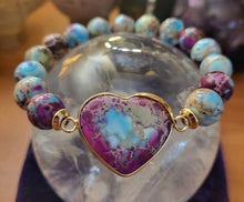 Load image into Gallery viewer, Sediment Jasper Heart Bracelets
